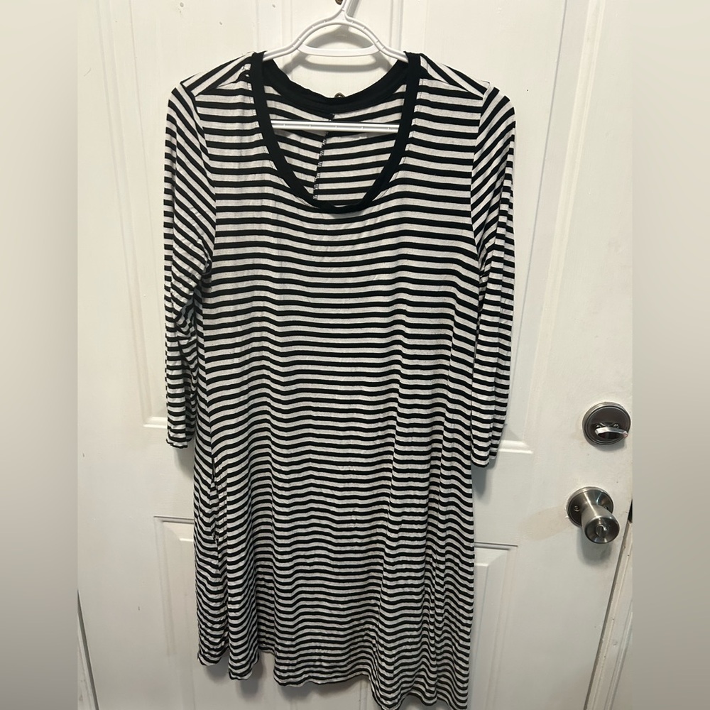 Black and White Striped Dress